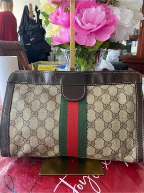 Gucci Vintage GG Canvas Clutch